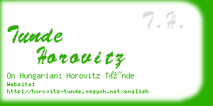 tunde horovitz business card